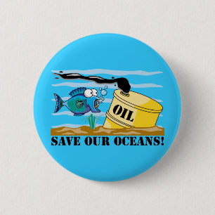 Save Our Oceans Earth Day 6 Cm Round Badge