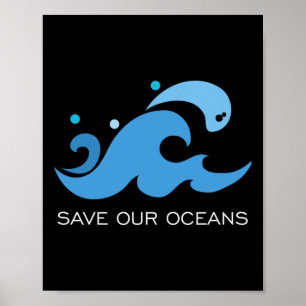 Save Our Oceans Earth Day Environmental Message Poster