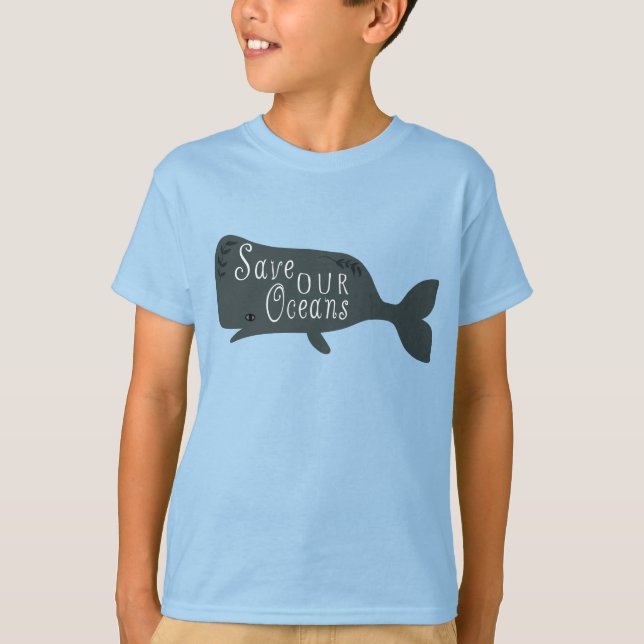Save Our Oceans Environmental Whale   T-Shirt (Front)