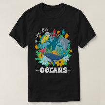 Save our oceans Flower Whale Colourful Design Eart