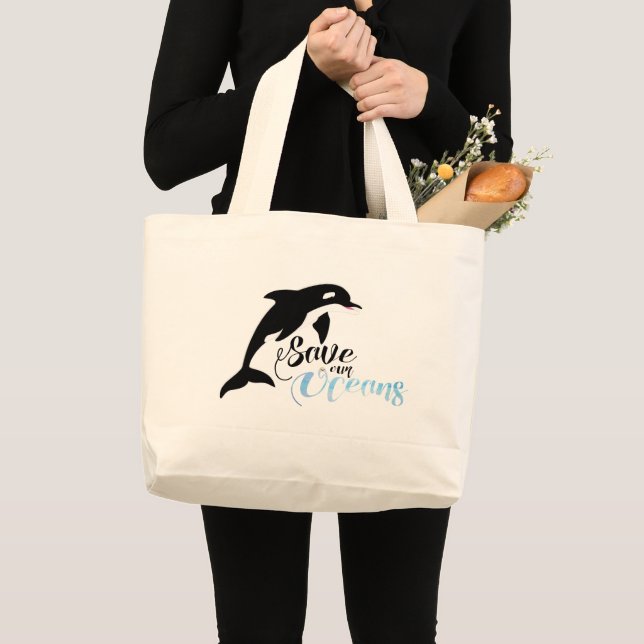 Save our Oceans Large Tote Bag (Front (Product))