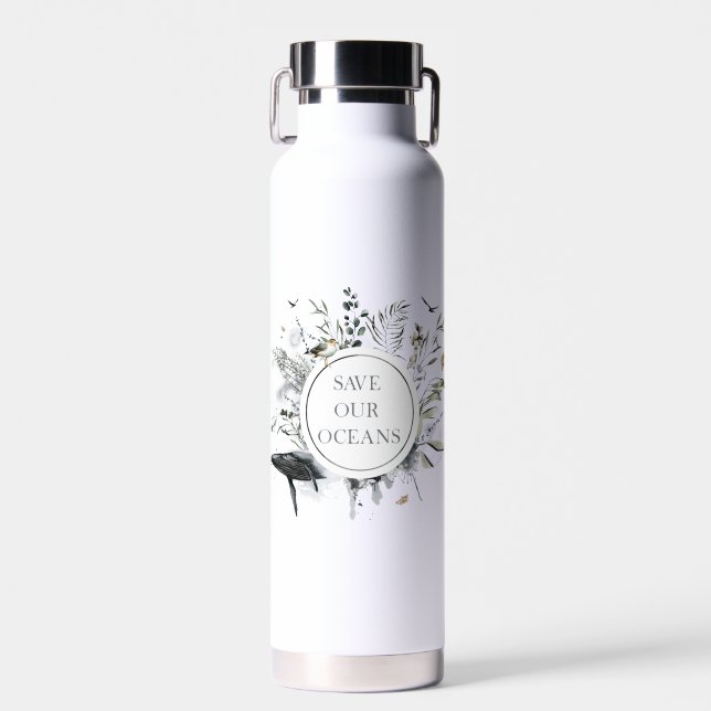 Save Our Oceans No Plastic Water Bottle (Front)