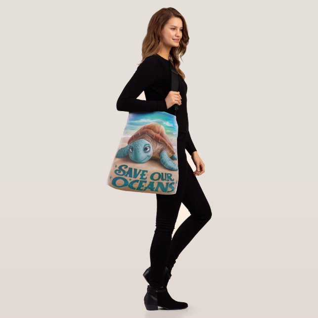 Save our oceans Ocean and Marine Protection Crossbody Bag (On Model)