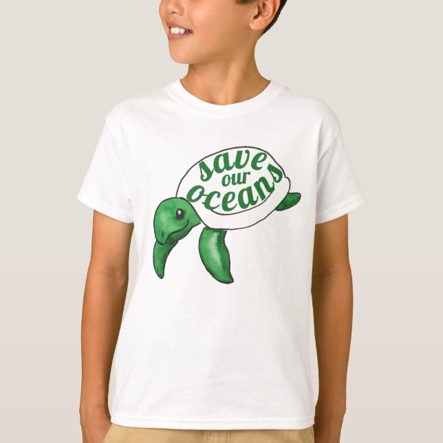 Save Our Oceans Sea Turtle T-Shirt (Front)