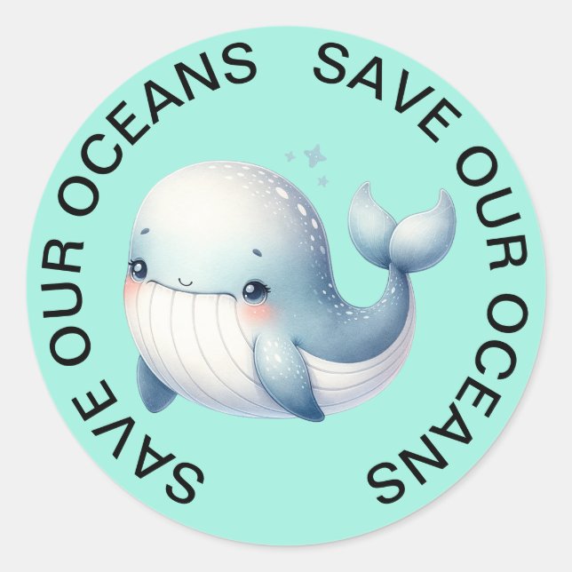 Save our Oceans Whale Stickers (Front)