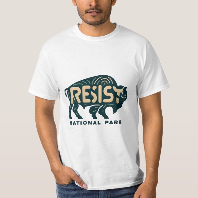 Save Our Parks – Bold Bison Resist Graphic T-Shirt (Front)