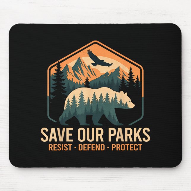Save Our Parks Resist National Park Protect Alt Us Mouse Pad (Front)