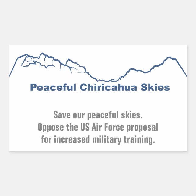 Save our peaceful skies stickers (Front)