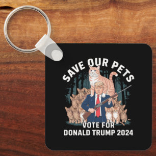 Save Our Pets 2024 President Trump Political Key Ring