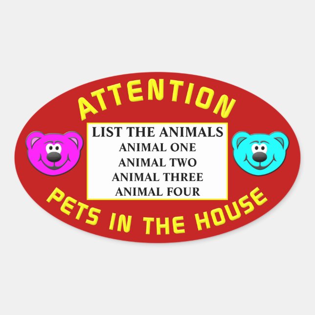 SAVE OUR PETS OVAL STICKER (Front)