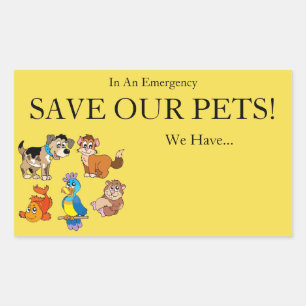 Save our pets rectangular sticker