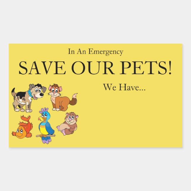 Save our pets rectangular sticker (Front)