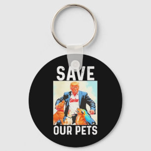 Save Our Pets Trump Funny Key Ring