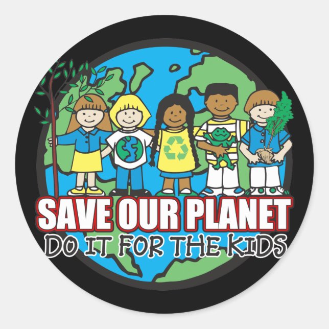 Save Our Planet Classic Round Sticker (Front)