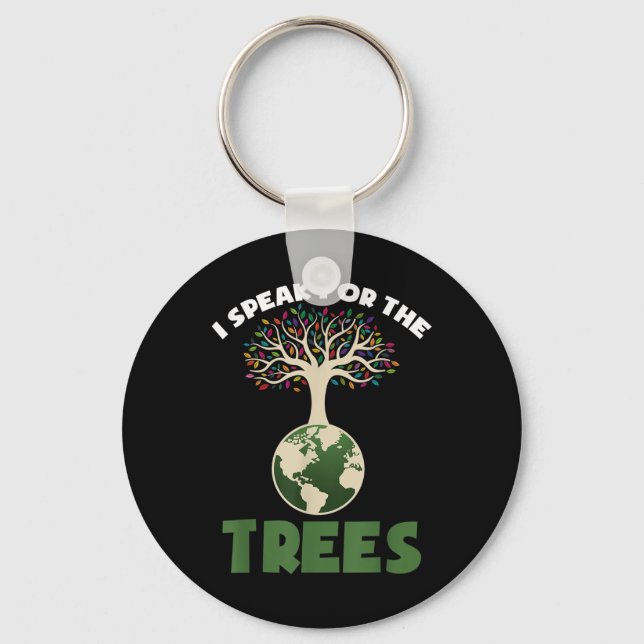 Save Our Planet For Environmental Protection Trees Key Ring (Front)