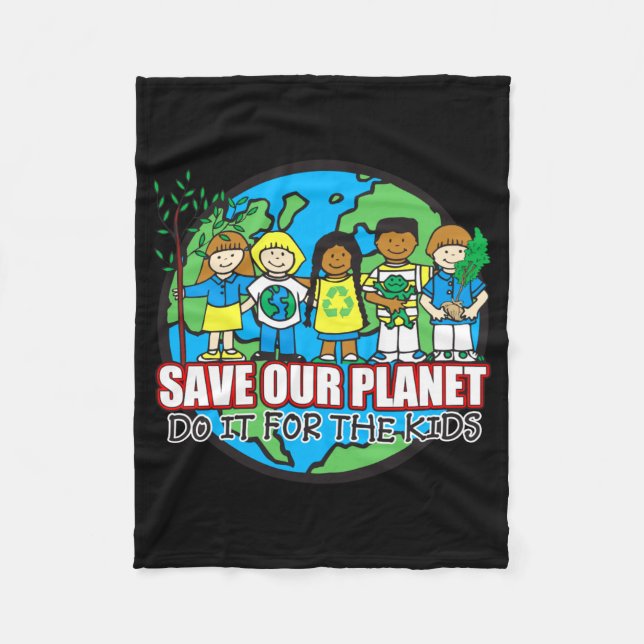 Save Our Planet T Shirt  Fleece Blanket (Front)