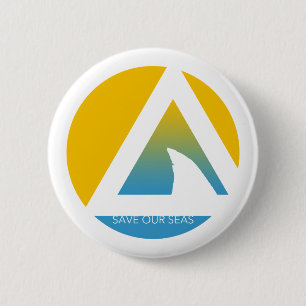 save our seas tricircles 6 cm round badge