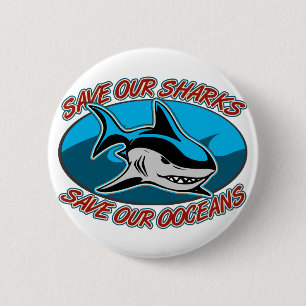 Save Our Sharks 6 Cm Round Badge