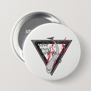 save our sharks SOS floral triangle 7.5 Cm Round Badge
