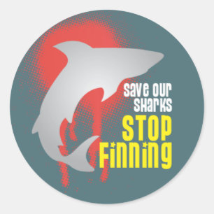Save Our Sharks Stop Finning Classic Round Sticker