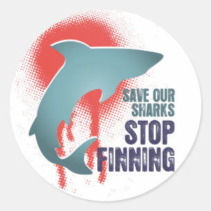Save Our Sharks Stop Finning Classic Round Sticker