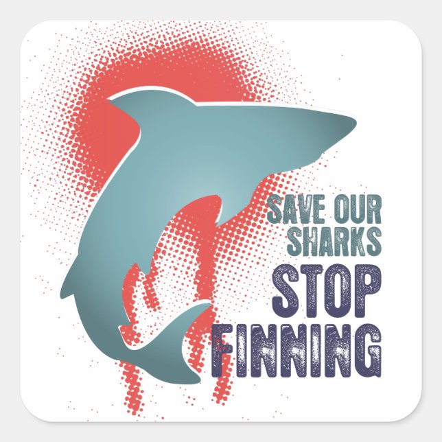 Save Our Sharks Stop Finning Stickers (Front)