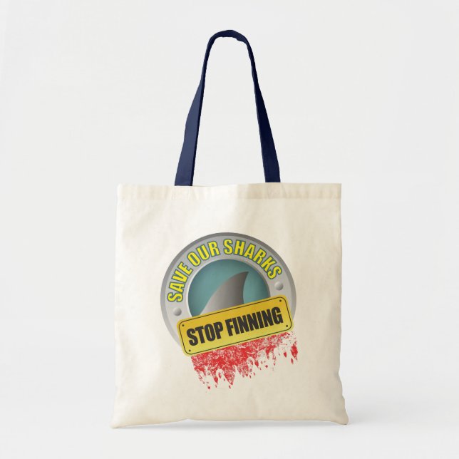 Save Our Sharks Stop Finning Tote Bag (Front)