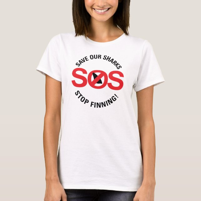 Save Our Sharks Stop Finning Women's Basic T-Shirt (Front)