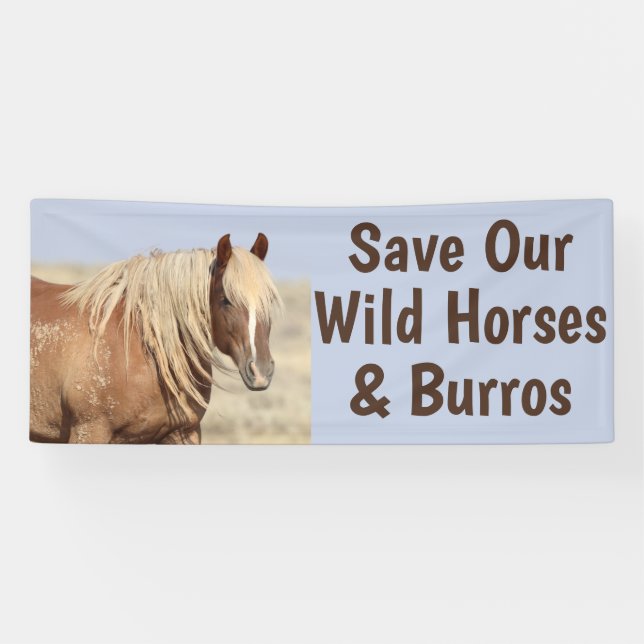 Save Our Wild Horses 2.5 x 6 Banner (Horizontal)