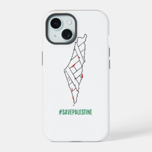 Save Palestine bleeding map - Freedom for Palestin iPhone 15 Case