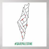 Save Palestine bleeding map - Freedom for Palestin