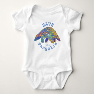 Save Pangolin Colorful Endangered Animal Wildlife Baby Bodysuit