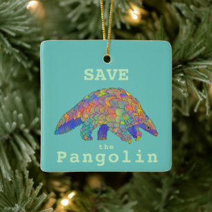 Save Pangolin Endangered Species Animal Colourful Ceramic Ornament