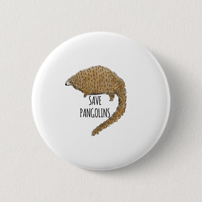 Save Pangolins 6 Cm Round Badge (Front)