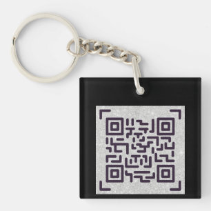 Save Paper with this QR CODE Business Card Black   Key Ring