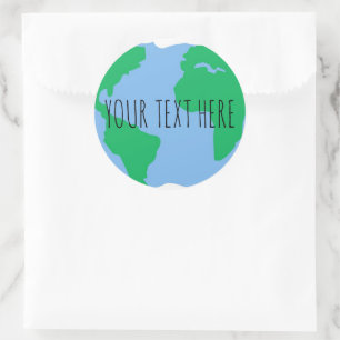 Save planet earth stickers with own custom text