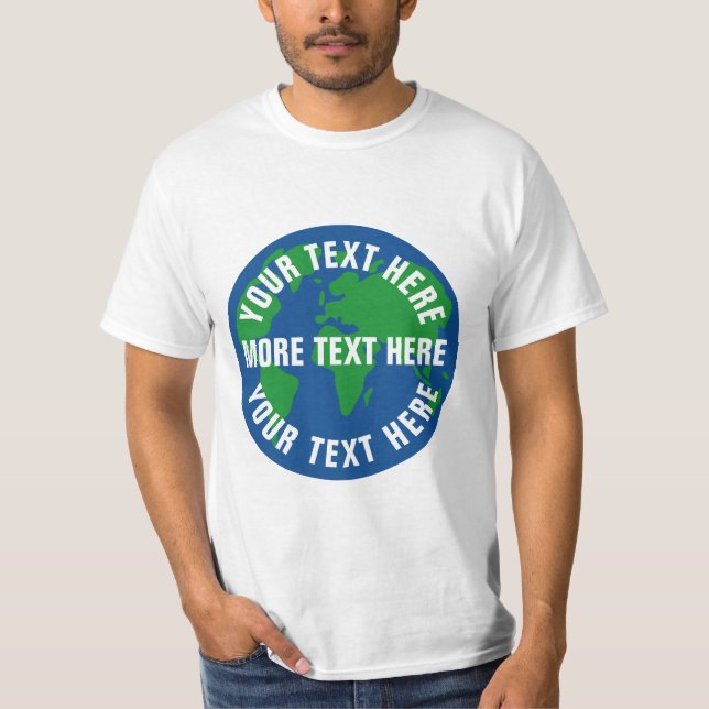 Save planet earth t shirts with custom text (Front)