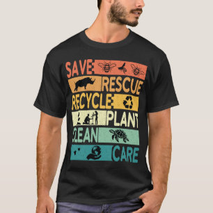 Save Planet Rescue Animals Recycle Plastic-T-Shirt T-Shirt