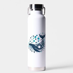 Save planet whale artwork for eco awareness water bottle