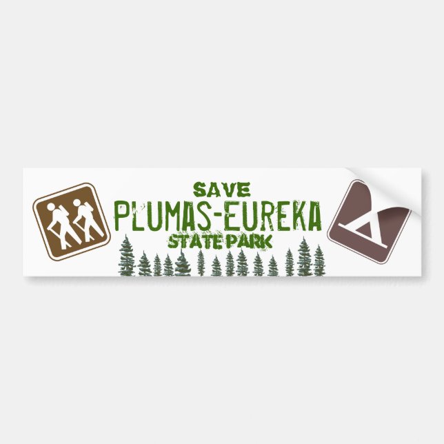 Save Plumas-Eureka State Park Bumper Sticker (Front)