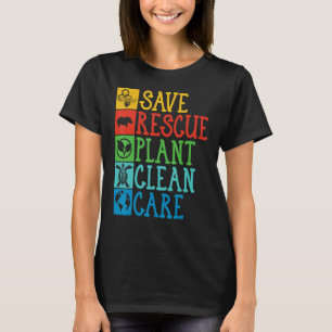 Save Rescue Plant Clean Care Turtle Animal Recycle T-Shirt