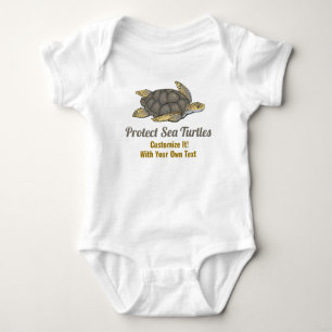 Save Sea Turtles Ocean Wildlife Habitats Climate Baby Bodysuit