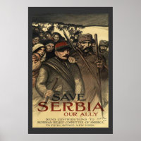 Save Serbia World War One Vintage