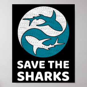Save Sharks Clean Sea Save Nature Clean Oceans Day Poster