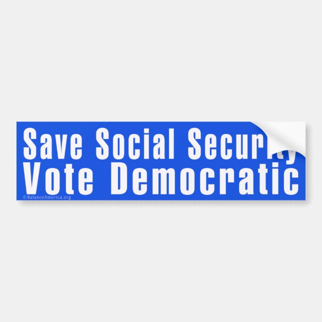 'Save Social Security' Bumper Sticker (Front)