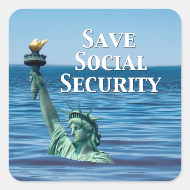Save Social Security Square Sticker (Front)