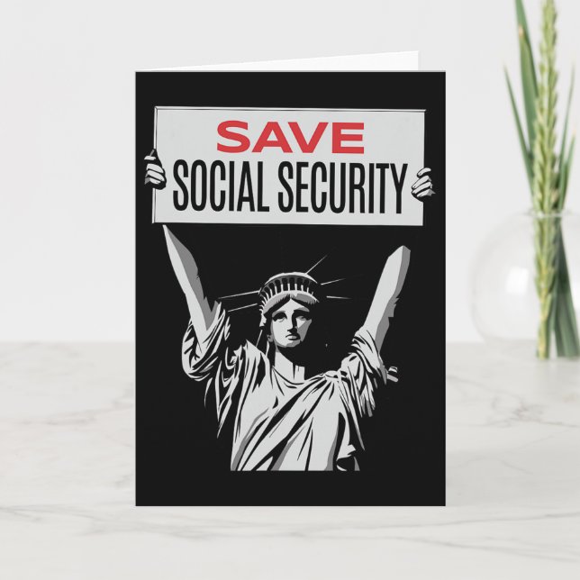 Save Social Security -statue Of Liberty - Resist T Card (Front)