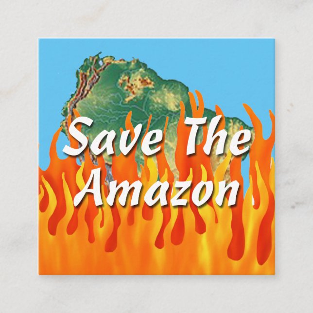 Save The Amazon Square Business Card (Front)