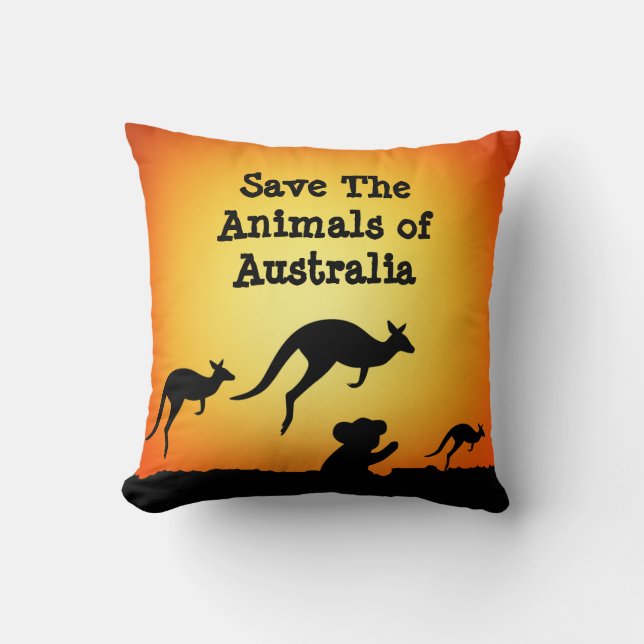 Save The Animals of Australia Cushion (Front)