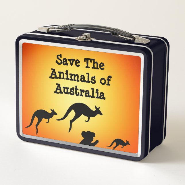 Save The Animals of Australia Metal Lunch Box (Front)
